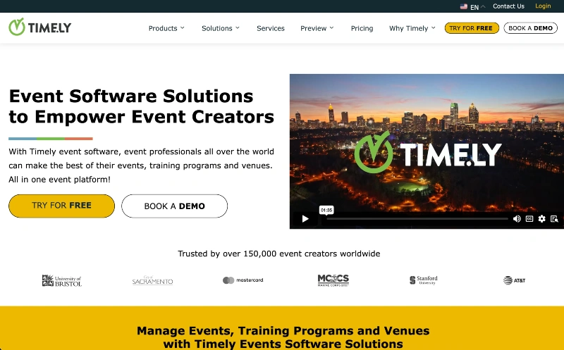 time.ly homepage screenshot