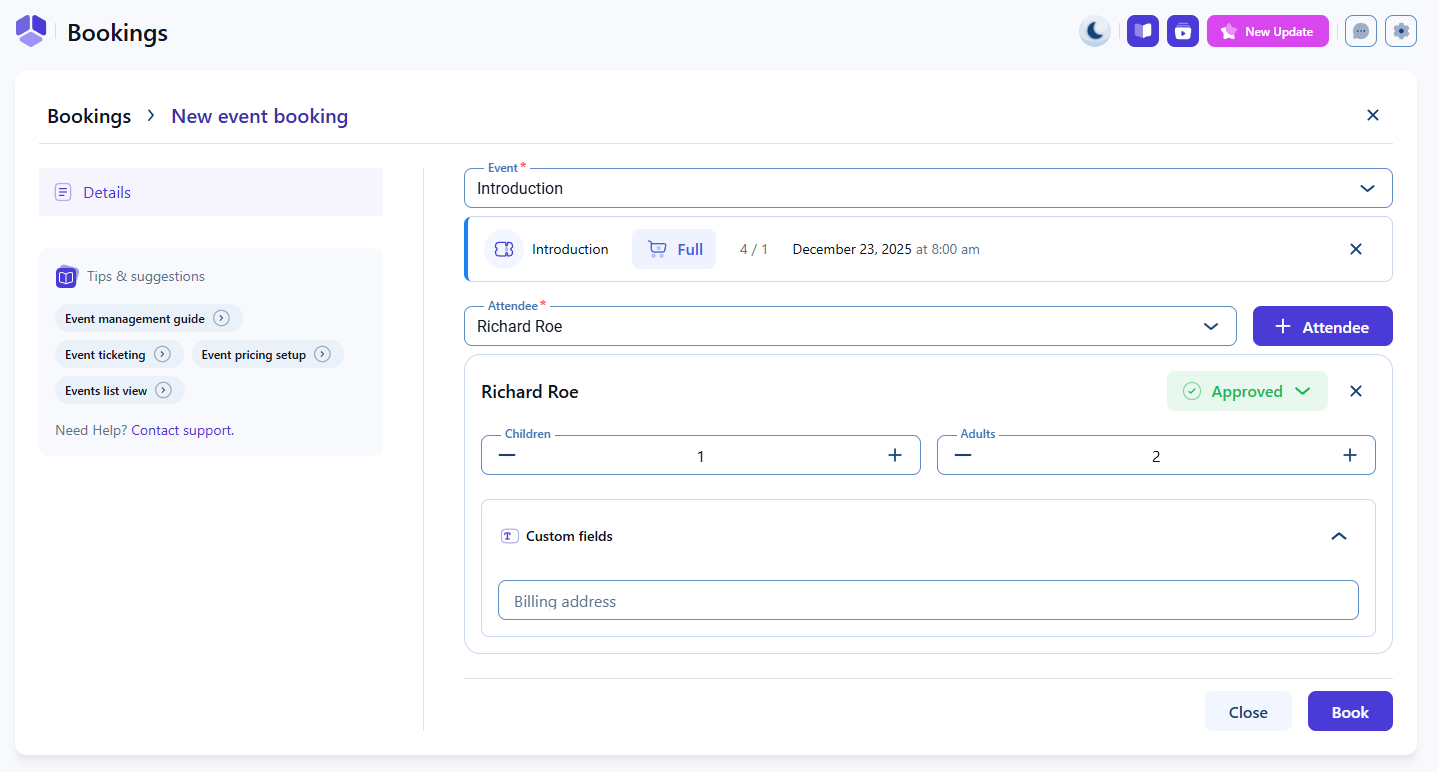 Event bookings - Amelia WordPress Booking Plugin