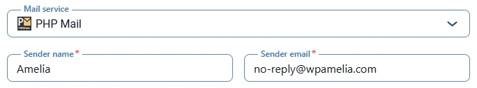 Sender name and sender email fields when PHP Mail is used in Amelia