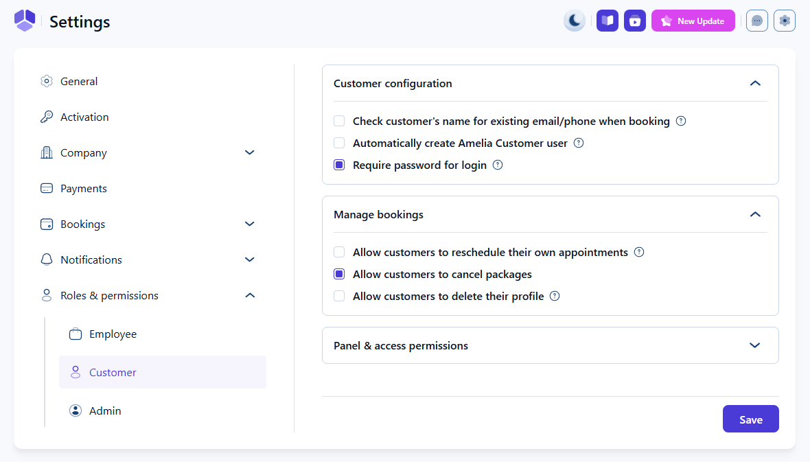 Customer panel - Amelia WordPress Booking Plugin