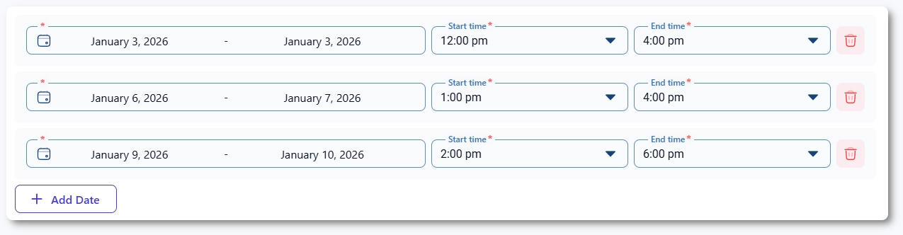 Creating events - Amelia WordPress Booking Plugin