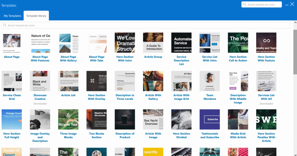 wpbakery template library screenshot
