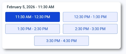 予約後にバッファ時間を適用して調整された予約時間枠