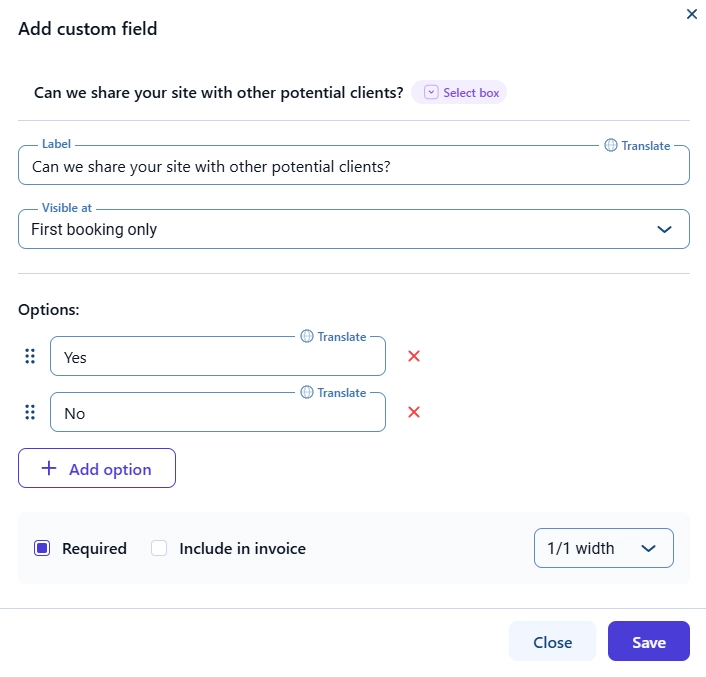 amelia customer custom fields