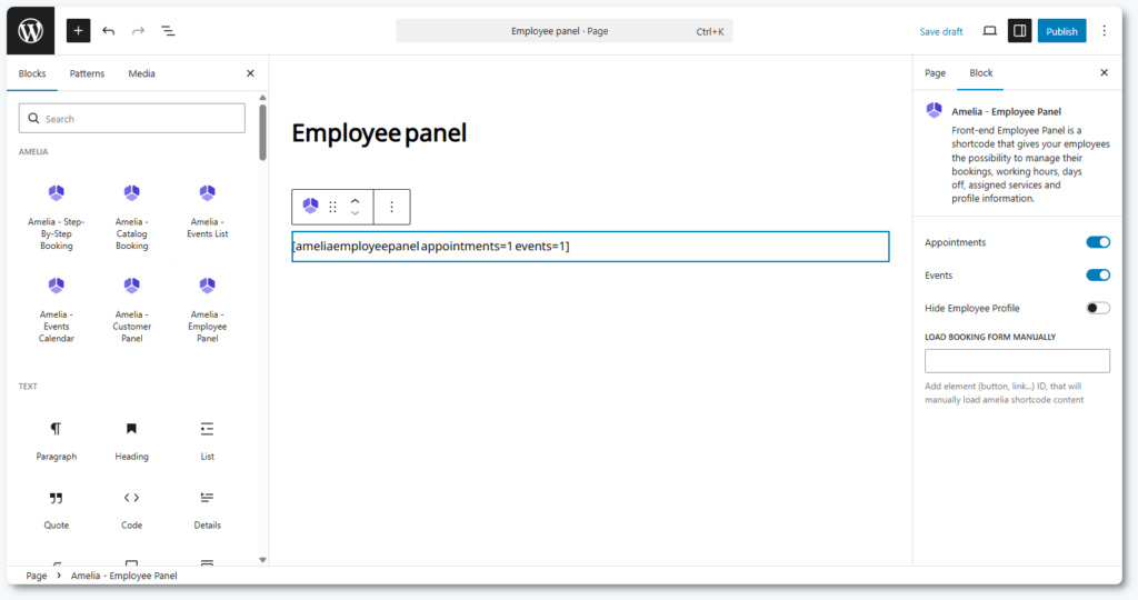 amelia employee panel