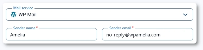 Sender name and sender email fields when WP Mail is used in Amelia