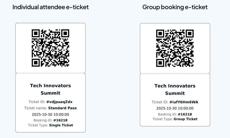 QR code e tickets in Amelia