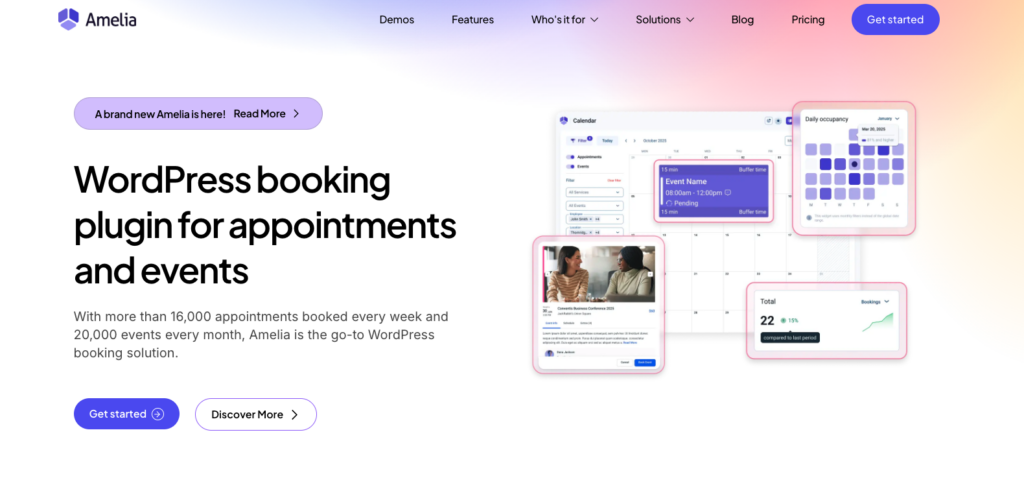 amelia plugin for group bookings and individual appointments