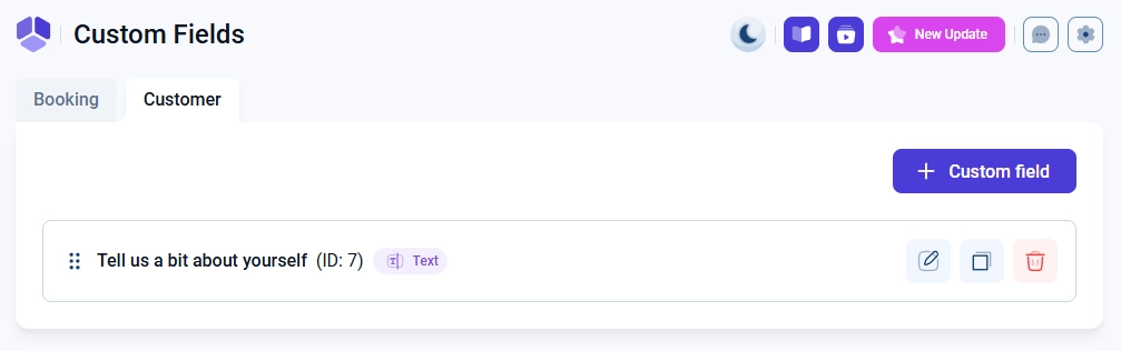 Customer custom fields - Amelia WordPress Booking Plugin