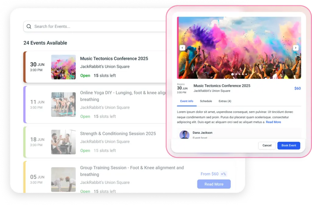 Amelia:  powerful WordPress events 
booking plugin